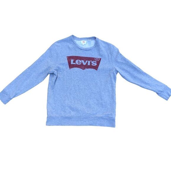 LEVI Sweatshirt Large Gray Big Logo - Picture 1 of 7